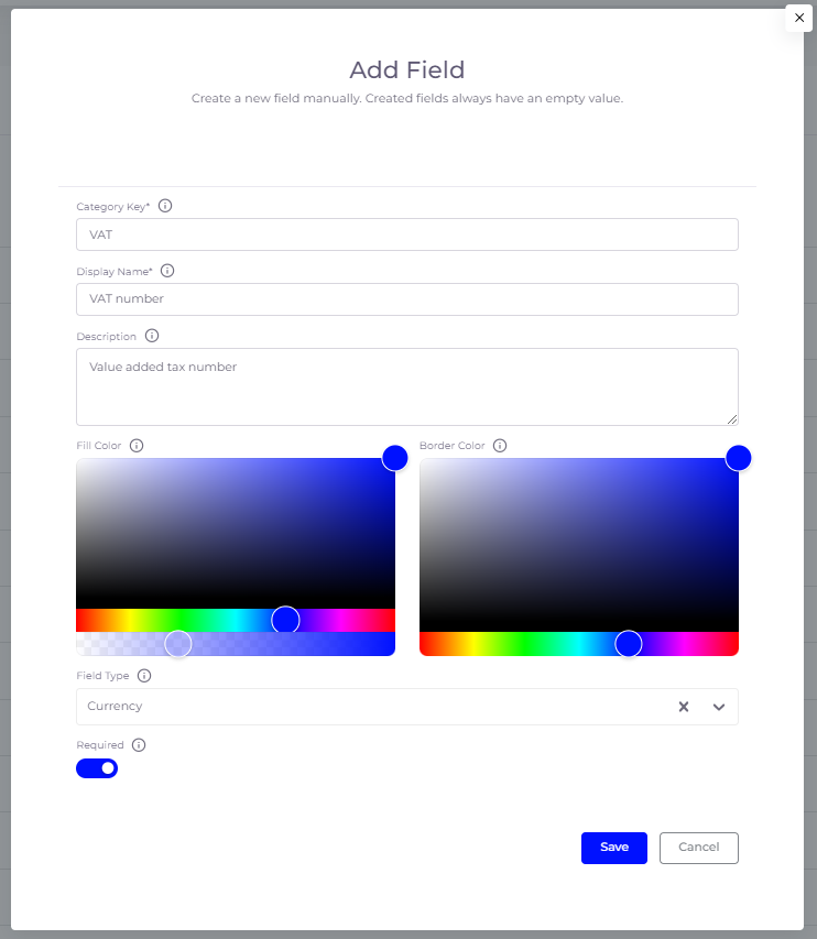 Creating a custom field in SmartDocumentor Cloud