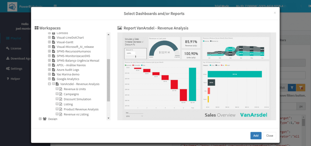 Adding a Power BI report to PowerBI Robots