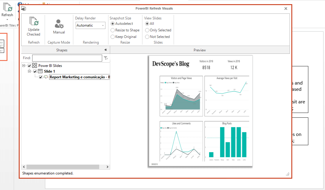 Refreshing a visual in PowerBI Tiles Pro Desktop