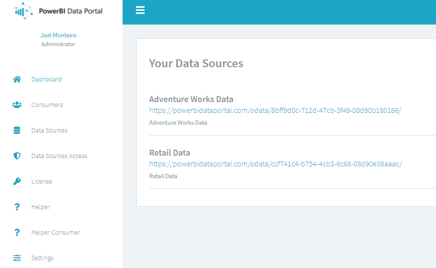 PowerBI Data Portal Dashboard